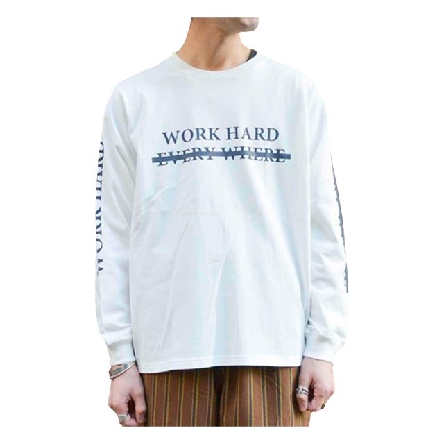 ロングスリーブプリントTシャツ(WORK) ホワイト JOHNBULL 50%OFF ￥7,150(税込)→￥3,575(税込)売切れ