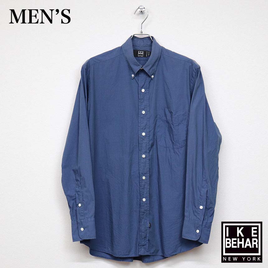 IKE BEHAR アイク・ベーハー ギンガムチェックボタンダウンシャツ Mサイズ ブルー系 ¥3,300 売切れ