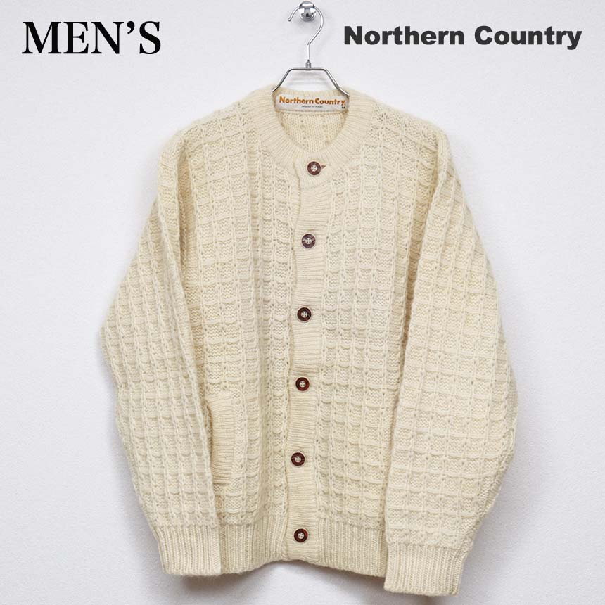 Northern Country ノーザンカントリー ポケット付き編み柄ニットカーディガン オフホワイト 70sヴィンテージ ¥2,200 売切れ
