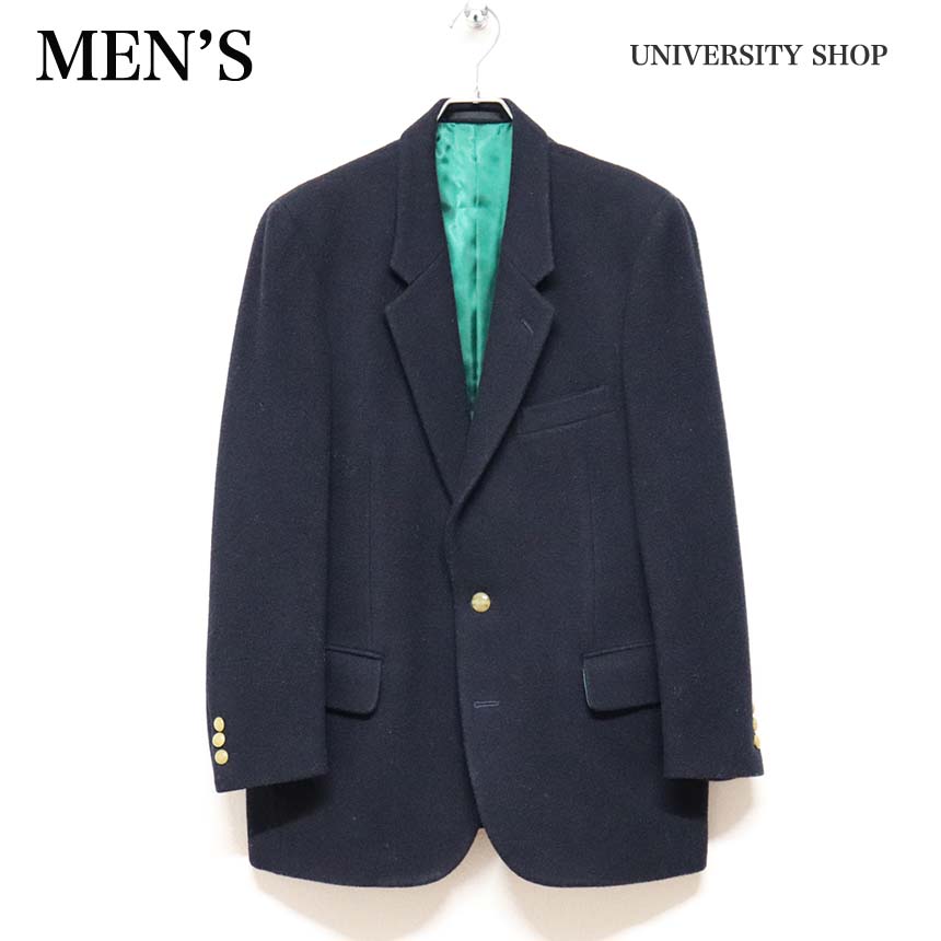 UNIVERSITY SHOP ユニバーシティショップ シングル2つボタンノーベンツメルトン素材のジャケット Lサイズ(Mサイズ) ネイビー ‘80sヴィンテ ¥3,300