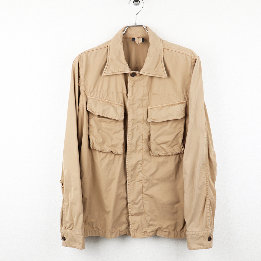 OMNIGOD オムニゴッド メンズ ワークシャツジャケット M カーキ (経年変化がいい感じに出ています) 2,200円