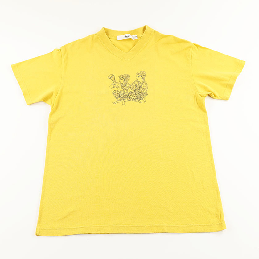 90’s BALL  ボール 半袖VネックプリントTシャツ イエロー 3(L)サイズ ジャンク商品 1,100円