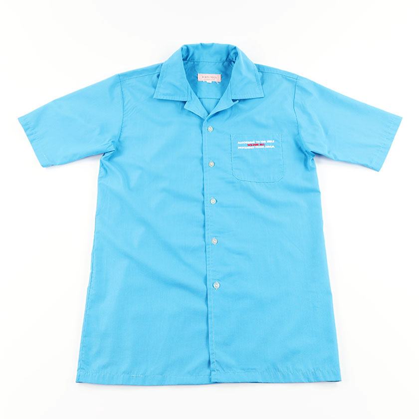 70’s JOHN-MAX ジョンマックス 半袖オープンシャツ Mサイズ スカイブルー(写真より深みのあるブルーです） ジャンク商品 2,200円
