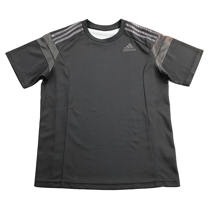 adidas アディダス 半袖ラグラン切り替えTシャツM～Lサイズ ブラック/チャコールグレー 2,200円