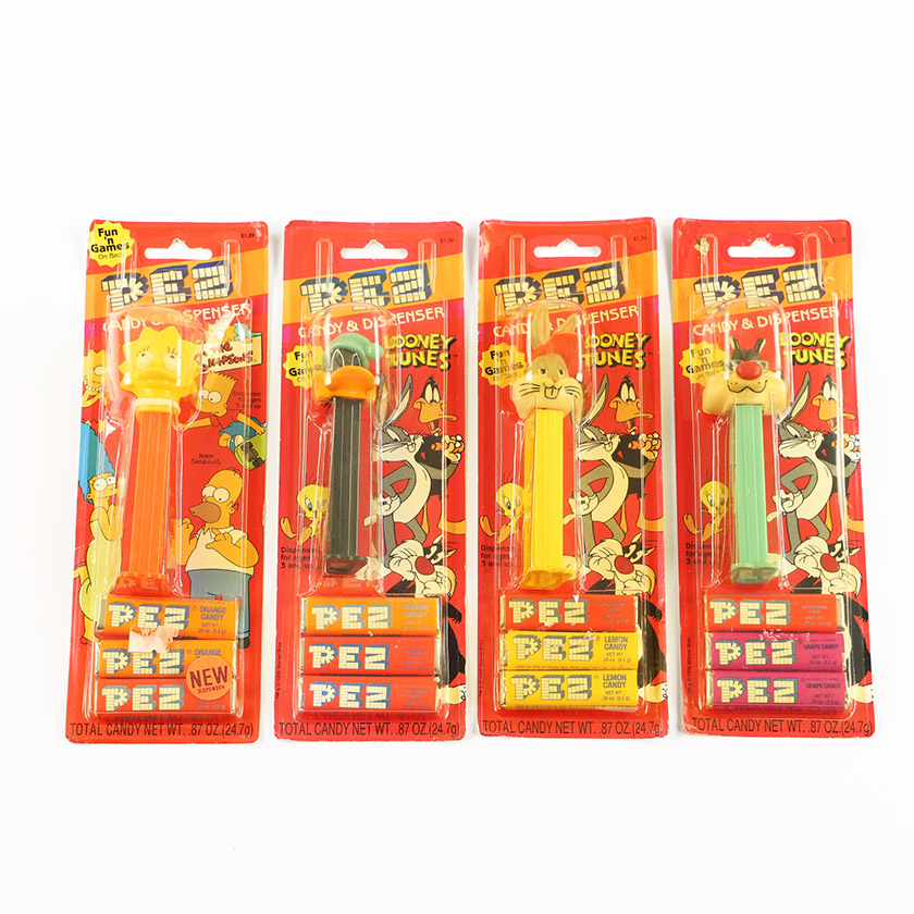 90’s PEZキャンディディスペンサー 4点セット(未使用) (未開封3点、掃除中に1点半開封状態に)（ジャンク商品）4,400円 売切れ