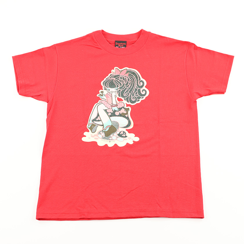 00’s Strawberry Rock! BY FINE 水野純子イラストTシャツ Sサイズ レッド USA製（ジャンク商品）5,500円