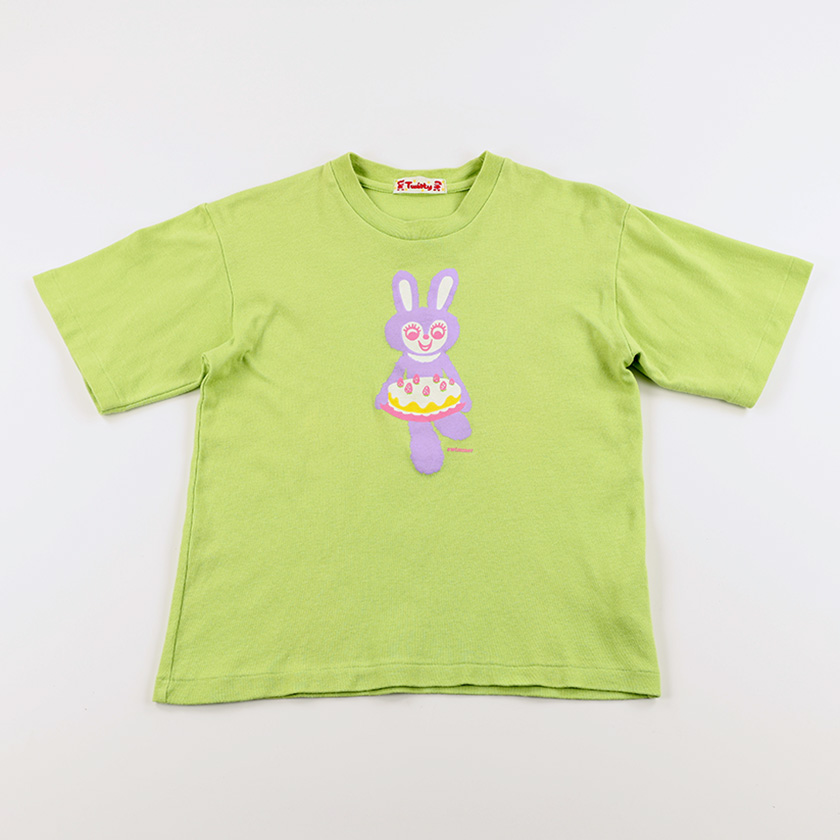 00’s Twisty / ツイスティ プリント半袖Tシャツ FREEサイズ イエローグリーン（ジャンク商品）2,200円