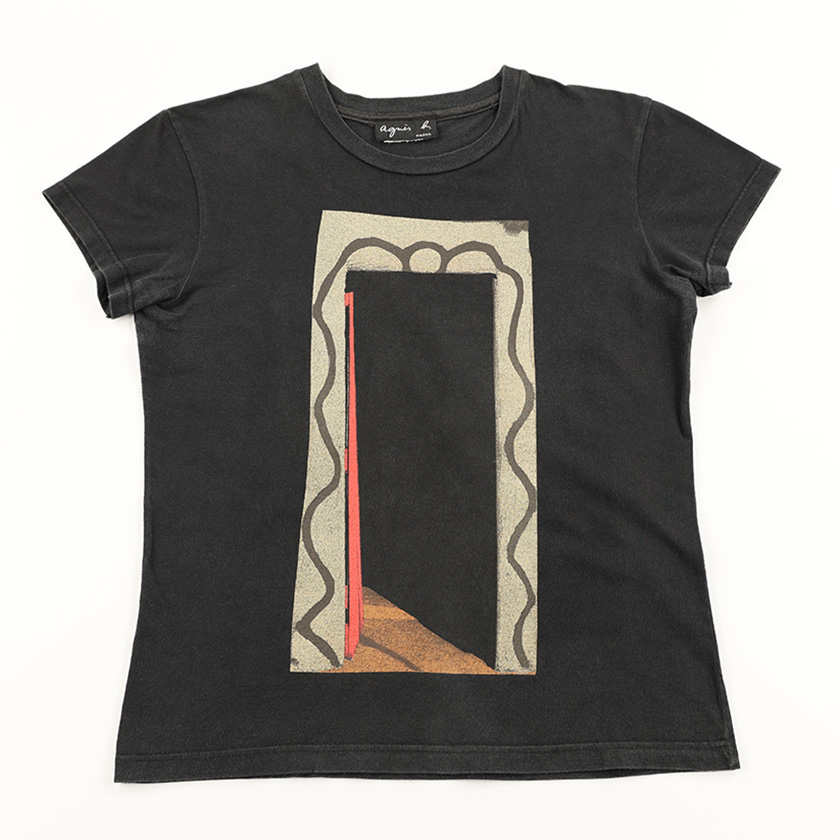 1998年前後 agnes b. アニエスベー プリントロングTシャツ 1サイズ ブラック（ジャンク商品）2,200円
