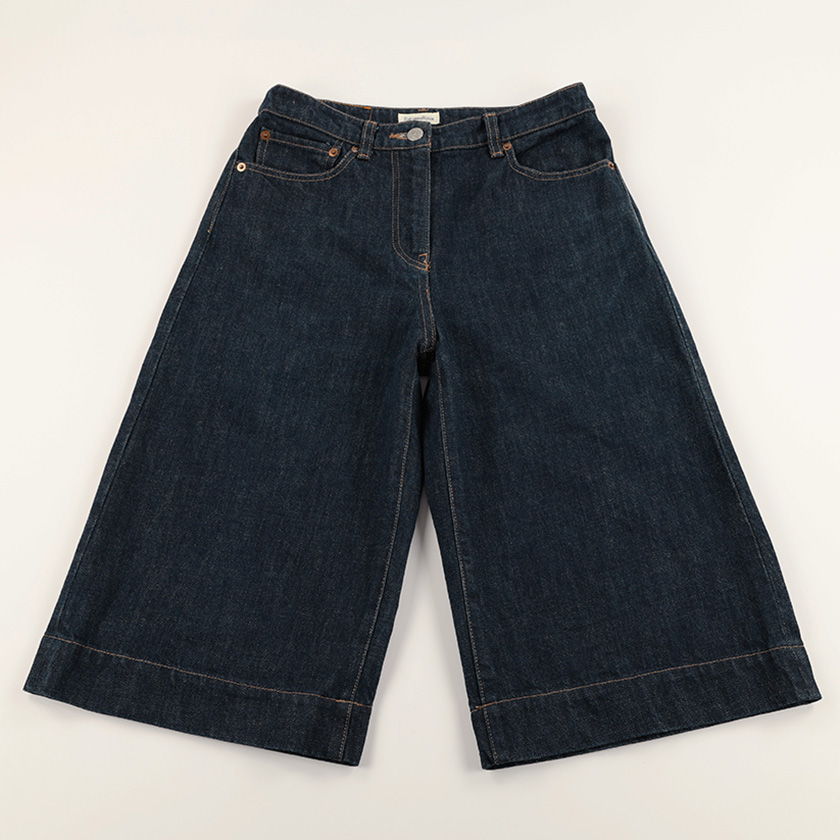 00’s FabianeRoux ファビアンルー 5Pデニムキュロットスカート 38(M)サイズ インディゴブルー（ジャンク商品）3,300円