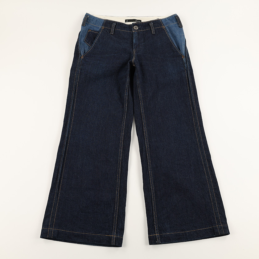 JOHNBULL ジョンブル レディースワイドデニムパンツ Sサイズ インディゴブルー 4,400円