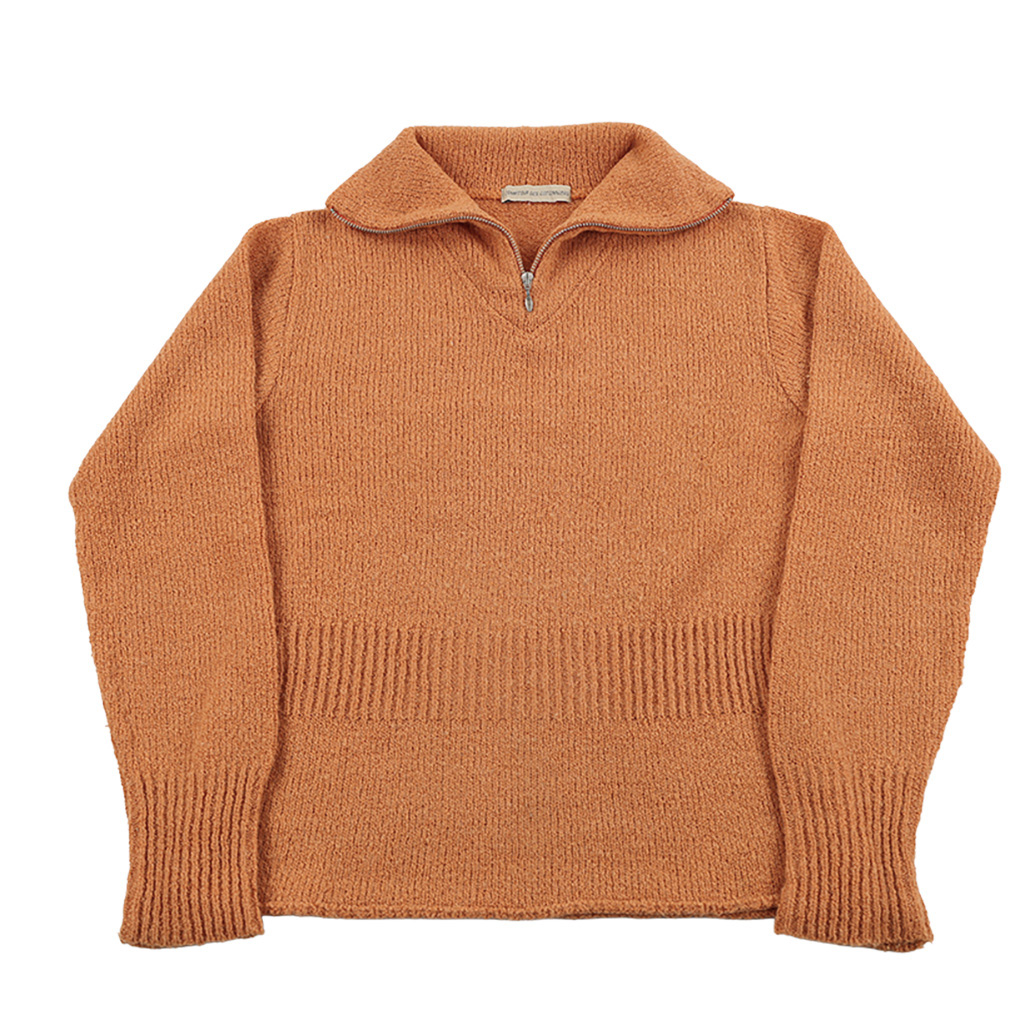 90’s COMPTOIR DES COTONNIERS コントワー・デ・コトニエ レディースニットジップセーター フリーサイズ オレンジ（ジャンク商品）3,300円