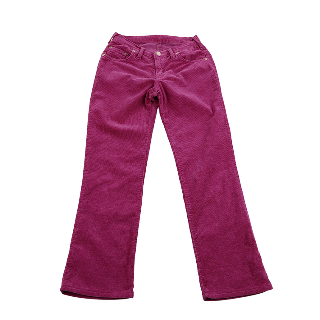 00’s Harriss ハリス レディースブーツカットコーデュロイパンツ 38/30(M)サイズ パープルピンク（ジャンク商品）