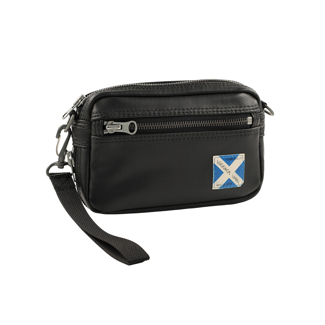 80’s PORTER / LUGGAGE LABEL / NEW LINER  POUCH(S) 960-09286 ブラック 山口幸一氏ロゴ入（ジャンク商品）